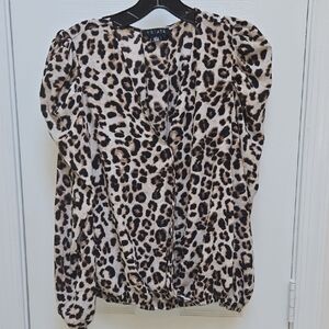 1. State Black and Tan Blouse Chic Top